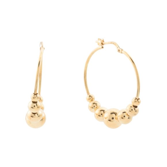 MIA FIORE Gold Made In Italy 18kt Gold Plated Beaded Hoop Earrings